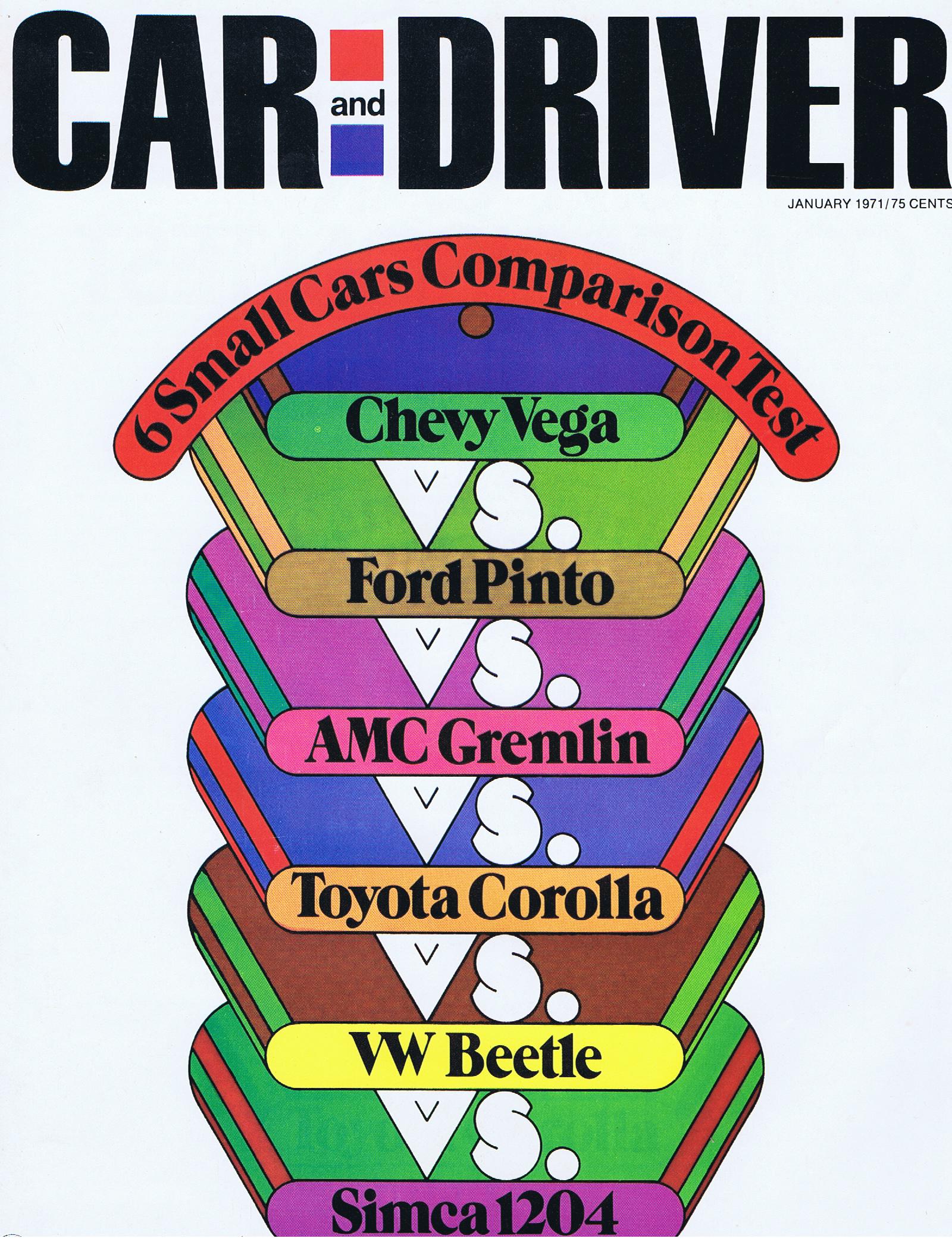 1971 Chevrolet Car Driver 6 small cars comparison test