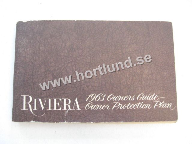 1963 Buick Riviera Owners Guide inculds Owner Protection Plan