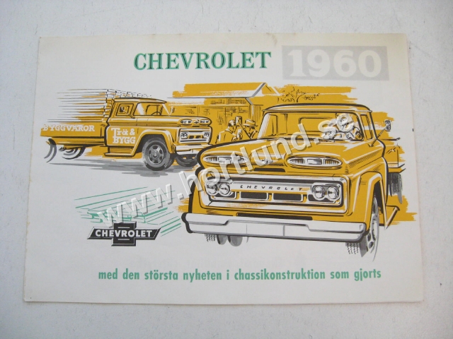 1960 Chevrolet Truck Försäljningsbroschyr SV Svenskt Original i nyskick