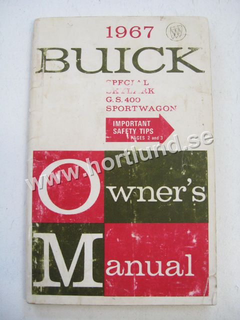 1967 Buick Special, Skylark, G.S 400 & Sportwagon Owners Manual
