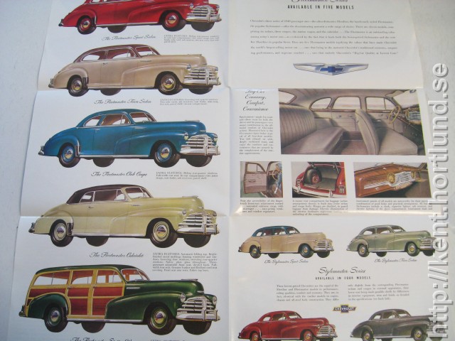 1948 Chevrolet Försäljningsfolder Fint Nytryck