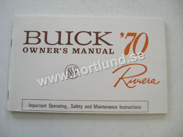 1970 Buick Riviera Owners Manual