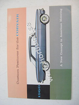 1960 Chevrolet Corvair Försäljningsbroschyr tillbehör