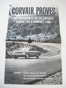 1960 Chevrolet Corvair Stor Försäljnignsbroschyr