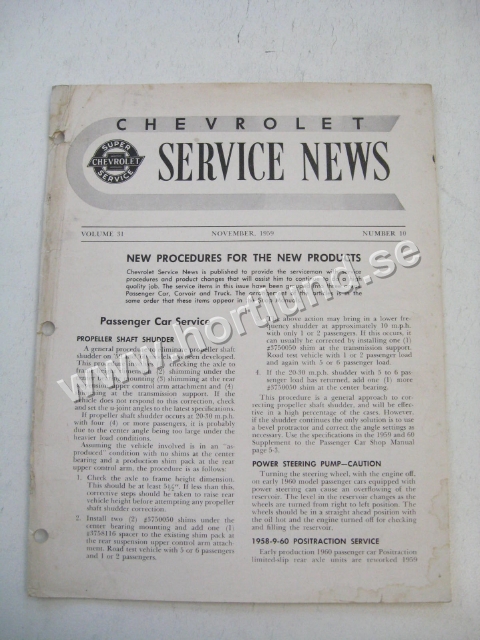 1959 Chevrolet Service News November 1959