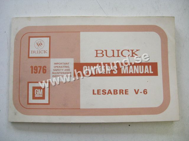 1976 Buick LeSabre V-6 Owners Manual