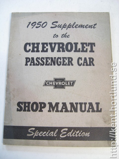 1950 Chevrolet Shop Manual Supplement Special Edition