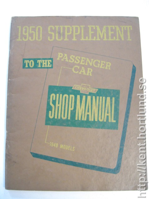 1950 Chevrolet Supplement används med 49 års Shop Manual