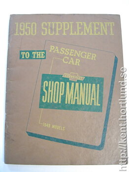 1950 Chevrolet Supplement används med 49 års Shop Manual