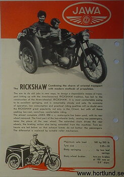 1949 Jawa & CZ Rickshaw broschyr