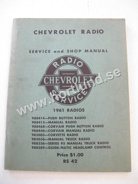 1961 Chevrolet Radio Service And Shop Manual