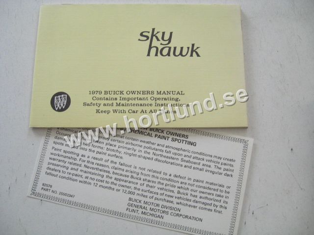 1979 Buick Skyhawk Owners Manual