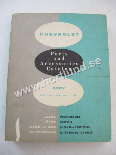 1961 Chevrolet Body Parts and Accessories Catalog