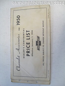 1950 Chevrolet Accessories for 1950