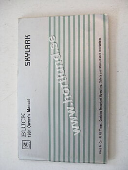 1981 Buick Skylark Owners Manual