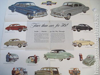 1950 Chevrolet Försäljningsbroschyr New Chevrolet For 1950