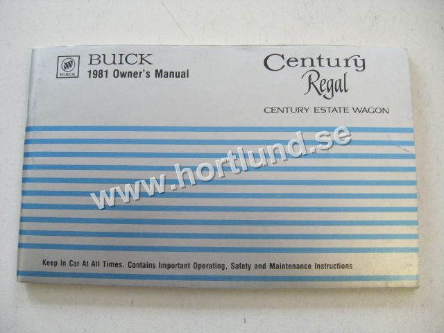1981 Buick Century & Regal Owners Manual