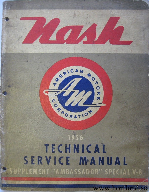 1956 Nash Technical Service Manual supplement Ambassador Special V-8