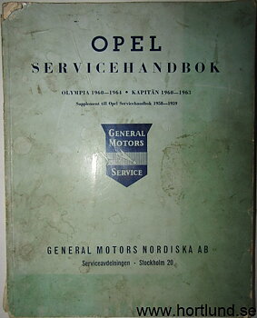 1960 - 1964 Opel Kapitän-Rekord Olympia Servicehandbok på svenska