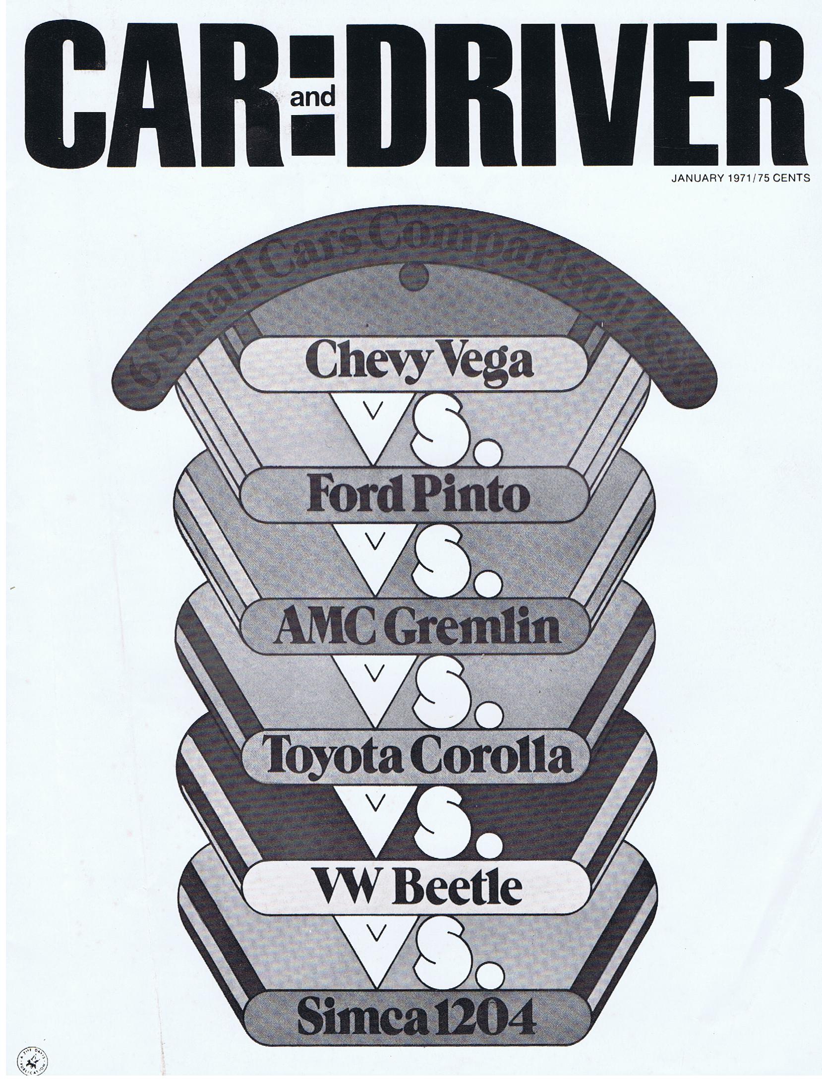 1971 Chevrolet Car Driver 6 small cars comparison test