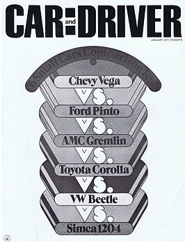 1971 Chevrolet Car Driver 6 small cars comparison test