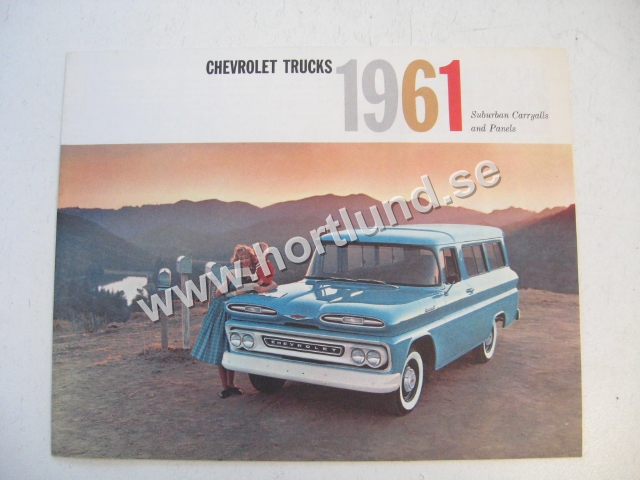 1961 Chevrolet Truck Försäljningsbroschyr Suburban Carryalls and Panels