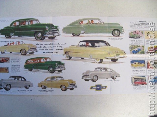 1951 Chevrolet Försäljningsfolder Nytryck av hög kvalitet, blir stor affisch