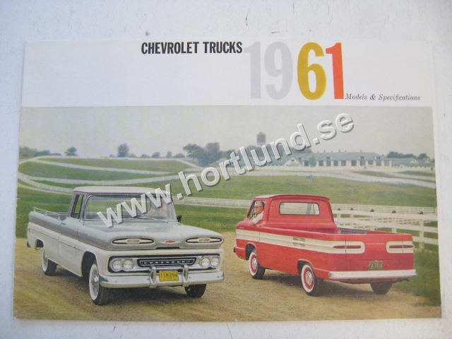 1961 Chevrolet Truck Försäljningsfolder blir stor affisch Models and Specifications