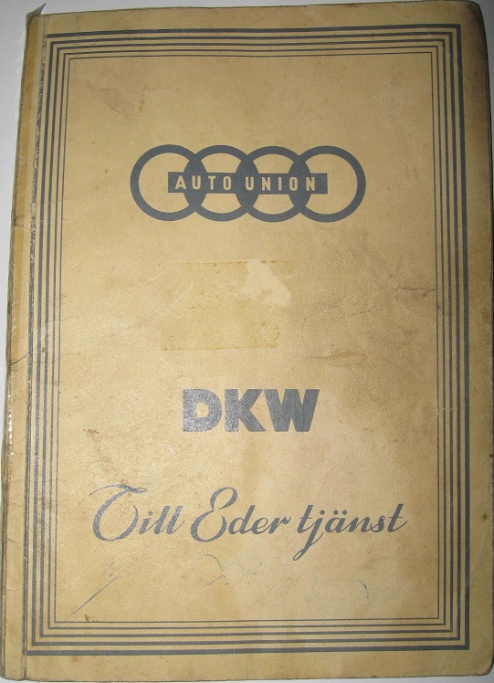1958 DKW 3=6 Instruktionsbok svensk