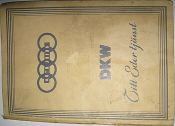 1958 DKW 3=6 Instruktionsbok svensk