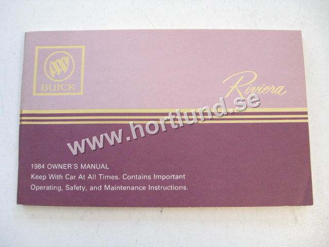 1984 Buick Riviera Owners Manual