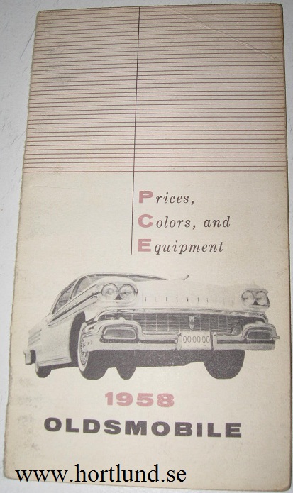 1958 Oldsmobile Prices, Colors, and Equipment