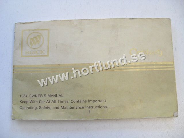 1984 Buick Century Owners Manual