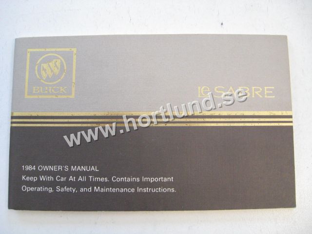 1984 Buick LeSabre Owners Manual
