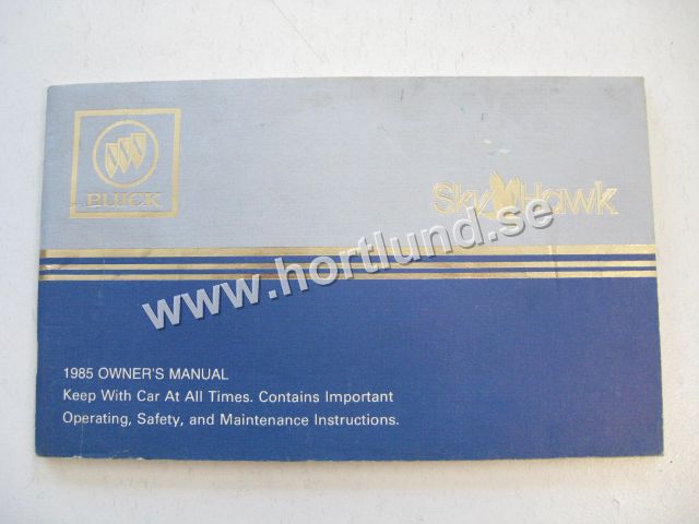 1985 Buick Sky Hawk Owners Manual