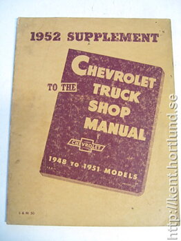 1952 Chevrolet Truck Shop Manual Supplement