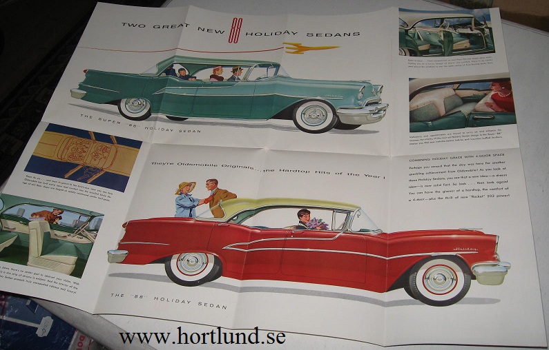 1955 Oldsmobile färgbroschyr folder - 2