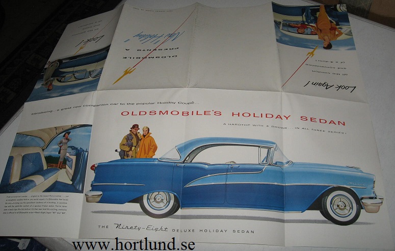 1955 Oldsmobile färgbroschyr folder - 3