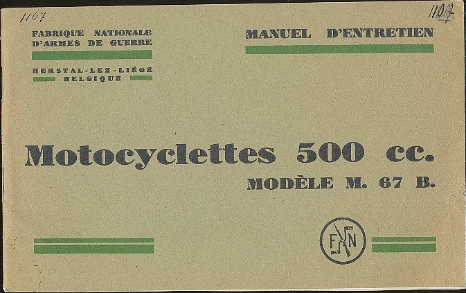 1928-1930 FN M 67 B Instruktionsbok