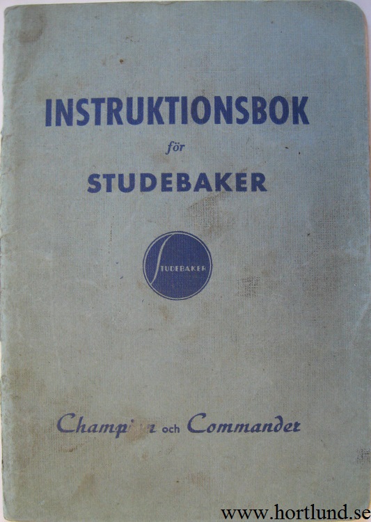 1954 Studebaker Champion och Commander instruktionsbok svensk