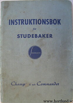 1954 Studebaker Champion och Commander instruktionsbok svensk