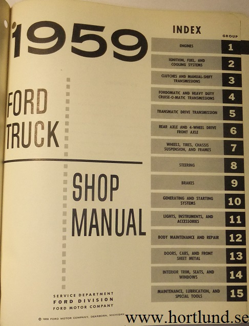 1959 Ford Truck Shop Manual - 2