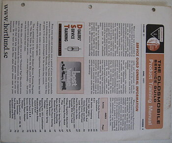 1971 Oldsmobile Service Guild Training Manual June