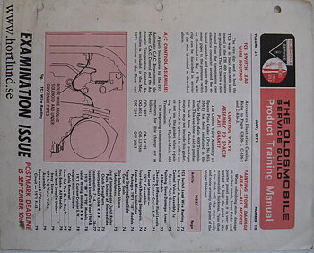 1971 Oldsmobile Service Guild Training Manual July