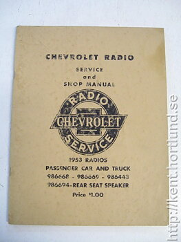 1953 Chevrolet Radio Service And Shop Manual