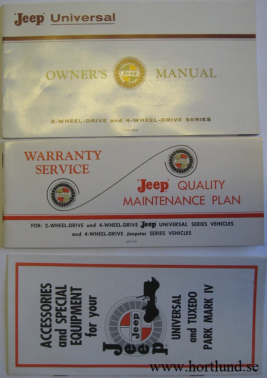 1966 Jeep CJ-5,CJ-5A, CJ-6, CJ-6A, DJ-5 and DJ-6 Owner's Manual