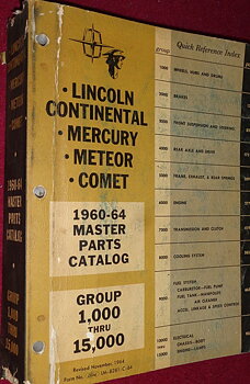 1960 - 1964 Lincoln Continental, Mercury, Meteor, Comet Master Parts Catalog Chassis