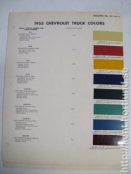 1953 Chevrolet Truck Colors