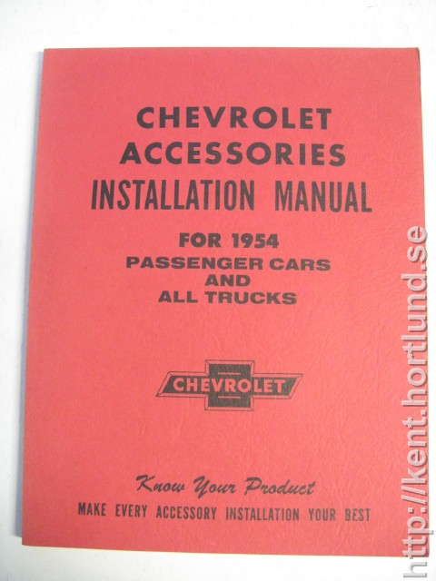 1954 Chevrolet Accessories Installation Manual