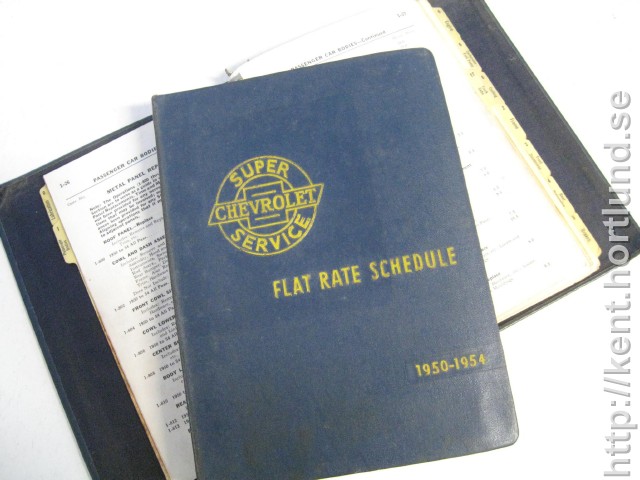 1954 Chevrolet Flat Rate Schedule